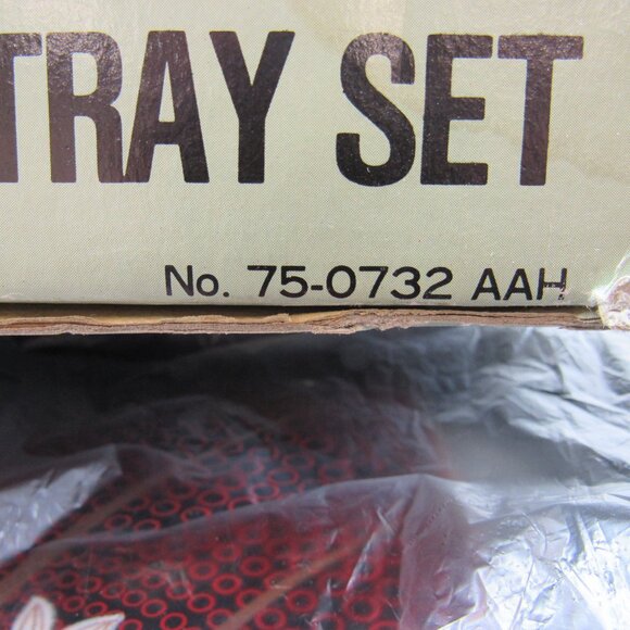 Vintage Asahi Trading Co Inc 3 Pc Nested Lacquerware Tray Set Floral Design - Picture 10 of 10